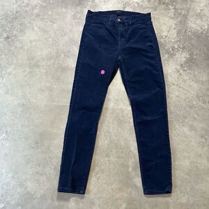 J.Crew Corduroy Pants Womens 27‎ Blue Skinny Leg Mid Rise Classic Stretch